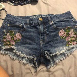 Printed American Eagle Denim Shorts